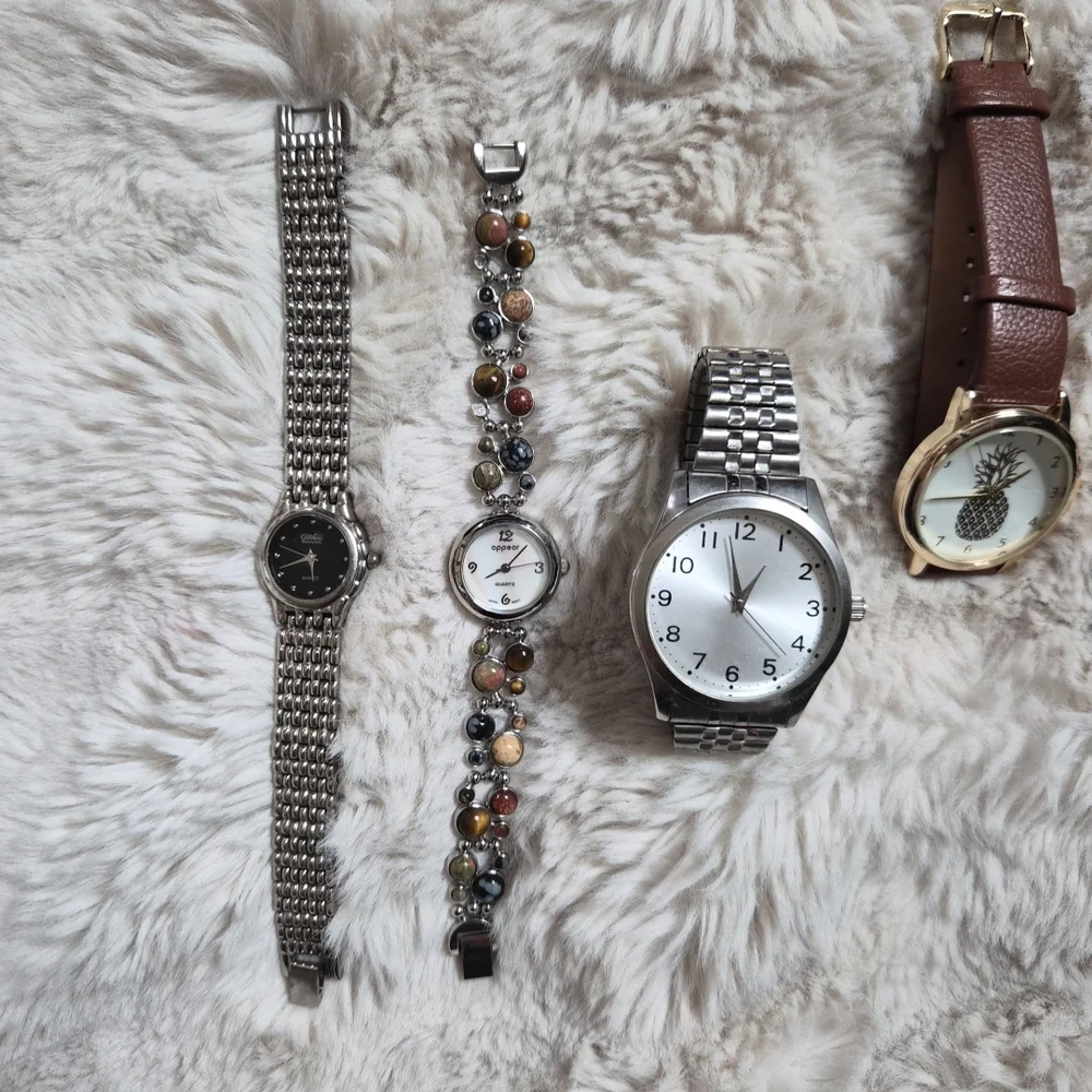 Watch Bundle Lot Vintage Modern Silver Tone Floral Silicone Band Large Mixed Lot